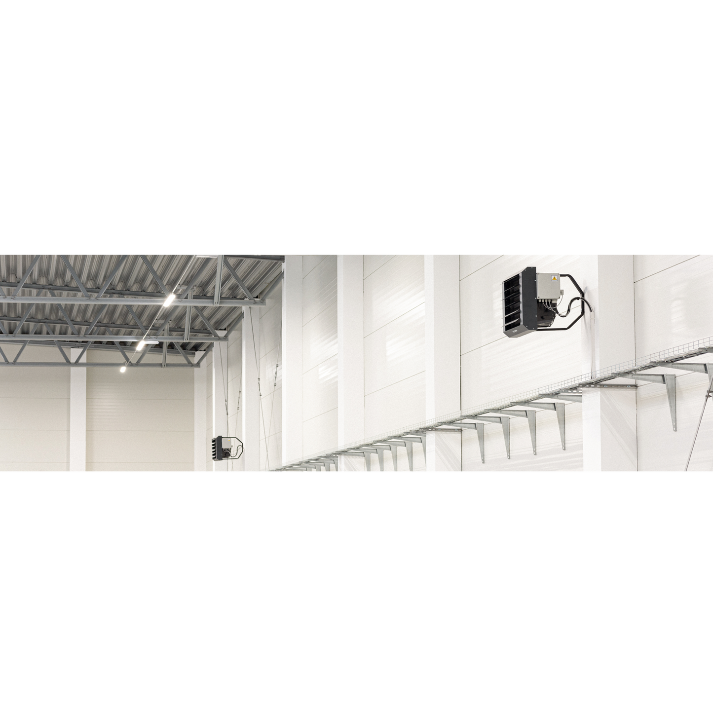 Flowair LEO EL electric unit heater in situ